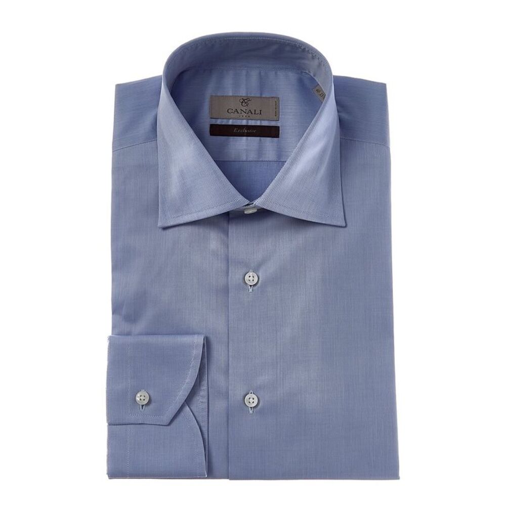 Canali Mens  Dress Shirt, Blue
